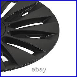 Car 4PCS 19in Wheel Hubcap Matte Black Reduce Wind Resistance Replacement For Te