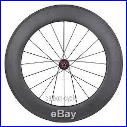 Carbon 700C 88mm Rear Wheel Tubular Road Bicycle 700C 3k Matt Rim Powerway 11s