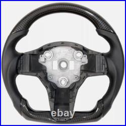 Carbon Fiber Flat Steering Wheel Fit For 2016-2020 Tesla Model 3 Model Y
