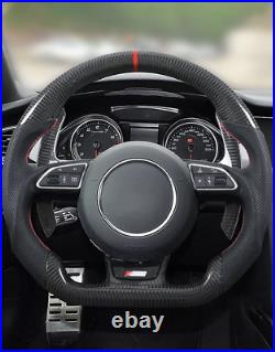 Carbon Fiber Sport Flat Steering Wheel for Audi S3 S4 S5 RS3 RS4 RS6 RS7 A6 A7 S