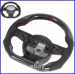 Carbon Fiber Sport Flat Steering Wheel for Audi S3 S4 S5 RS3 RS4 RS6 RS7 A6 A7 S