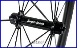 Carbon Wheels Road Bike 50mm Aluminum Brake Surface Clincher Wheelset 700C Bike