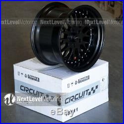 Circuit CP21 18x9.5 18x11 5-114.3 +20 Flat Black Wheels Staggered Fits 350Z 370Z