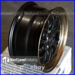 Circuit CP27 15x7 4-100 +35 Flat Black Bronze Lip Wheels Fits Scion xB Yaris