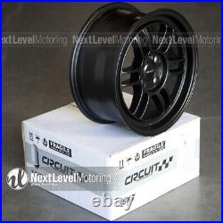 Circuit CP37 15x7 4-100 +28 Flat Black Wheels RPF1 Style Fits Acura Integra DC2