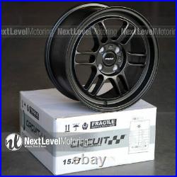 Circuit CP37 15x7 4-100 +28 Flat Black Wheels RPF1 Style Fits Mazda Miata NA NB