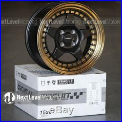 Circuit Performance CP26 15x8 4-100 +25 Flat Black Bronze Lip Wheels (SET OF 4)