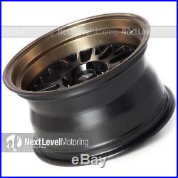 Circuit Performance CP28 15x8 4-100 4-114.3 +0 Flat Black Bronze Lip Wheels Rims