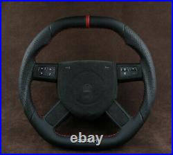 Custom steering wheel Flat bottom Square Top Thick HEMI Srt8 RT8 Alcantara