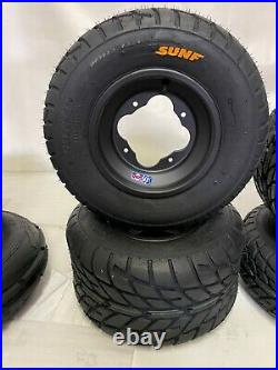 DWT A5 Black Front Rear Rims Wheels Sunf Street Tires YFZ450 Raptor Banshee 350