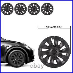 (Dark Grey) Wheel Fully Wrap Rim 4 Pcs 18in Automobile Hubcap Matte Black