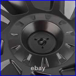 (Dark Grey) Wheel Fully Wrap Rim 4 Pcs 18in Automobile Hubcap Matte Black