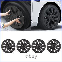 (Dark Grey) Wheel Fully Wrap Rim 4 Pcs 18in Automobile Hubcap Matte Black