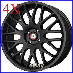 Drag Wheels Dr-61 17x7 4/98 et30 58.25mm Flat Black Rims For Fiat 500 Abarth