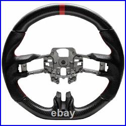 Dry Matte Real Carbon Fiber Steering Wheel for 2015-2017 FORD MUSTANG GT