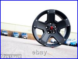 FOR VW AMAROK 5x120 TOMAHAWK OUTLAW 17 WHEELS MATTE BLACK HIFLY 4X4 245/65