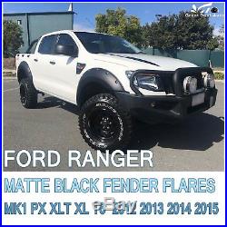 Fit Ford Ranger Fender Flares 2012-2015 PX MKI T6 Wheel Guards 6Pcs Matte Black