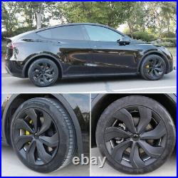 Fit Tesla Model Y 19 inch Hubcap Hub Cap Wheel Rim Cover 2020-2023 Matte Black