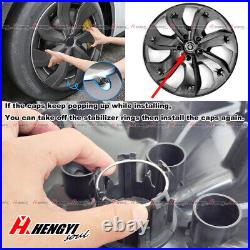 Fit Tesla Model Y 19 inch Hubcap Hub Cap Wheel Rim Cover 2020-2023 Matte Black