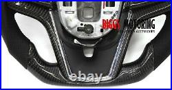 Fits 2014 Chevy Camaro Custom Carbon Fiber & Leather Flat Bottom Steering wheel