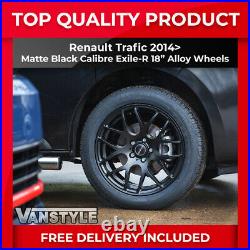 Fits Renault Trafic 2014 Matte Black Calibre Exile-r Load Rated 18 Alloy Wheel