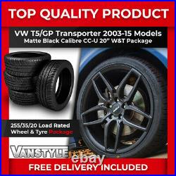 Fits Vw T5 03-15 Calibre Cc-u Ccu 20 9j Matte Black Load Rated Alloy Wheel Tyre