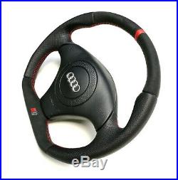 Flat Bottom Steering Wheel A4 S4 (b5) A6 (c5) Alcantara Leather Red Stripe