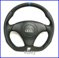 Flat Bottom Steering Wheel A4 S4 (b5) A6 (c5) Full Reshaped Nogaro Blue Stripe
