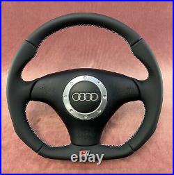 Flat Bottom Steering Wheel Audi Tt Mk1 Full Reshaped With Smooth Leather