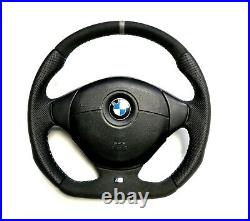 Flat Bottom Steering Wheel Bmw E36 E38 E39 M Power! Perforated And Alcantara