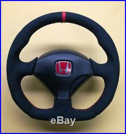 Flat Bottom Steering Wheel Honda Acura CIVIC Sport Type R VII Gen. Full Alcantara