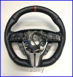 Flat Bottom Steering Wheel Mazda 3 2gen! Custom New Leather D Shape