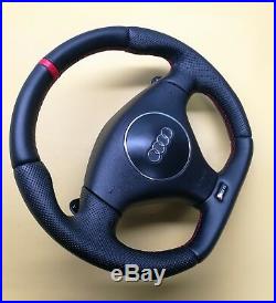 Flat Bottom Steering Wheel S4 B6 Rs6 C5! Extra Padding! Full Leather