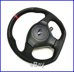 Flat Bottom Steering Wheel Subaru Impreza Gd Wrx Sti! Full Reshaped Red Stripe