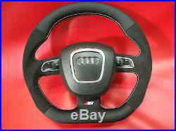 Flat bottom Alcantara AUDI A3 A4 A5 S4 S5 A6 S6 RS SEAT steering wheel S-line