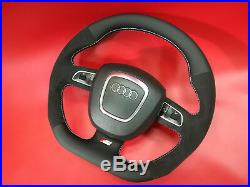 Flat bottom Alcantara AUDI A3 A4 A5 S4 S5 A6 S6 RS SEAT steering wheel S-line