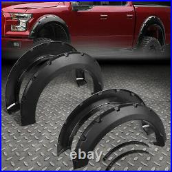 For 2015-2017 Ford F150 4pcs Matte Pocket-riveted Style Wheel Fender Flare Cover