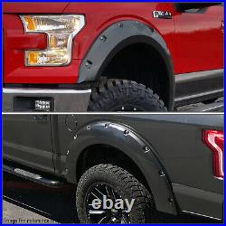 For 2015-2017 Ford F150 4pcs Matte Pocket-riveted Style Wheel Fender Flare Cover