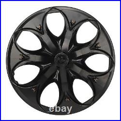 For 4PCS 19in Wheel Hubcap Matte Black Petal Style Reduce Wind Resistance