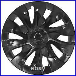 For 4Pcs 18in Automobile Hubcap Matte Black Wheel Hub Full Rim Protector Cover