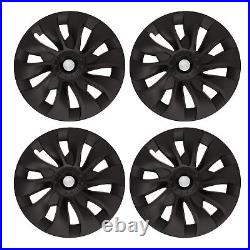 For 4pcs 18in Wheel Hubcap Matte Black Stylish Look For Model 3 2017 To