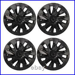 For 4pcs 18in Wheel Hubcap Matte Black Stylish Look For Model 3 2017 To