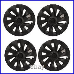 For 4pcs 18in Wheel Hubcap Matte Black Stylish Look For Model 3 2017 To