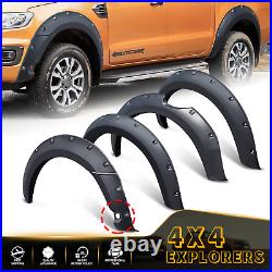 For Ford Ranger T8 2019-2022 Matte Black Wheel Arches Extensions Kit PARK ASSIST