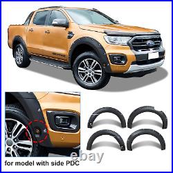 For Ford Ranger T8 2019-2022 Matte Black Wheel Arches Extensions Kit PARK ASSIST