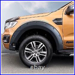 For Ford Ranger T8 2019-2022 Matte Black Wheel Arches Extensions Kit PARK ASSIST
