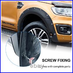 For Ford Ranger T8 2019-2022 Matte Black Wheel Arches Extensions Kit PARK ASSIST