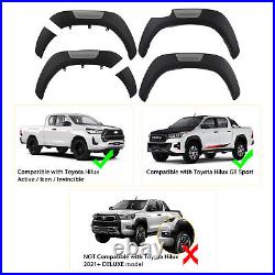 For Toyota Hilux MK9 2021-2023 Wheel Arch Kit Fender Flares GR Sport Matte black
