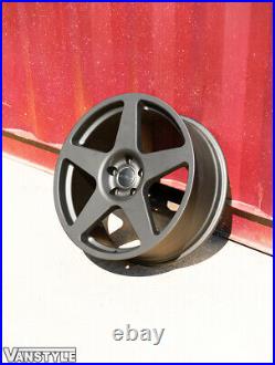 For Vw T5 Transporter Calibre Fives Matte Black 20 Load Rated Tyres Alloy Wheel