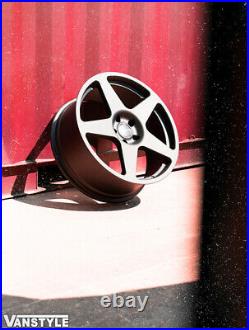 For Vw T5 Transporter Calibre Fives Matte Black 20 Load Rated Tyres Alloy Wheel